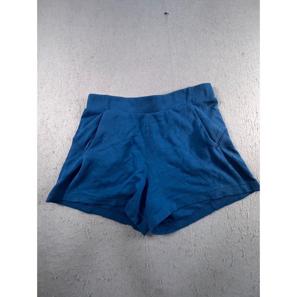 Danskin Athletic Shorts Womens Small Blue Rayon Pull On Yoga Performance 9973